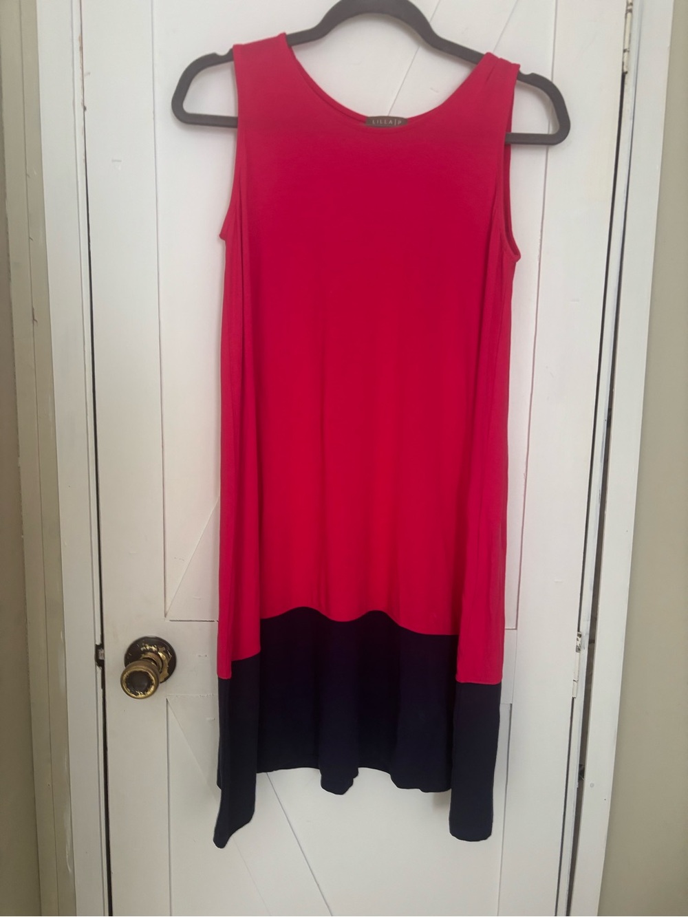 Lilla P Pink & Black Colorblock Sleeveless Dress Size S